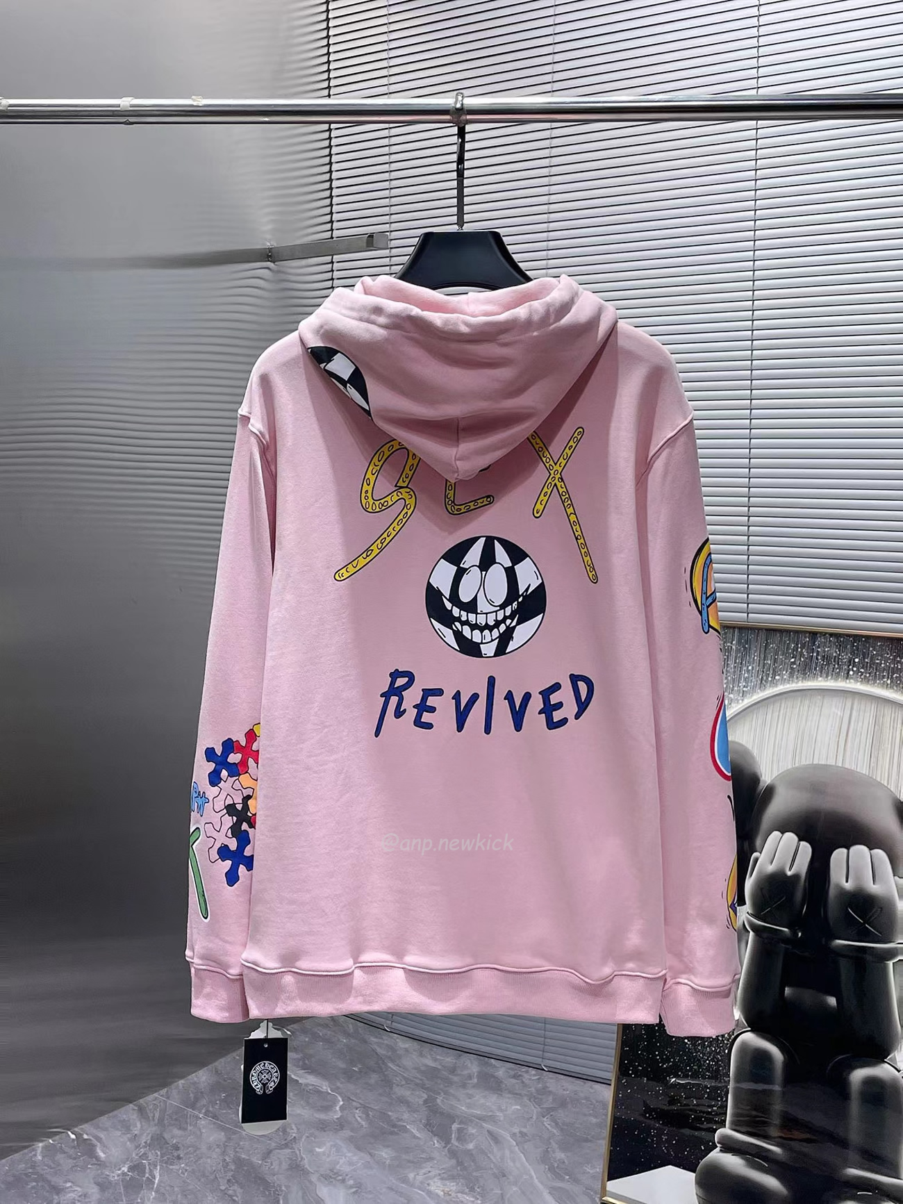 Chrome Hoodie Women Pullover Hip Hop Pink (6) - newkick.vip